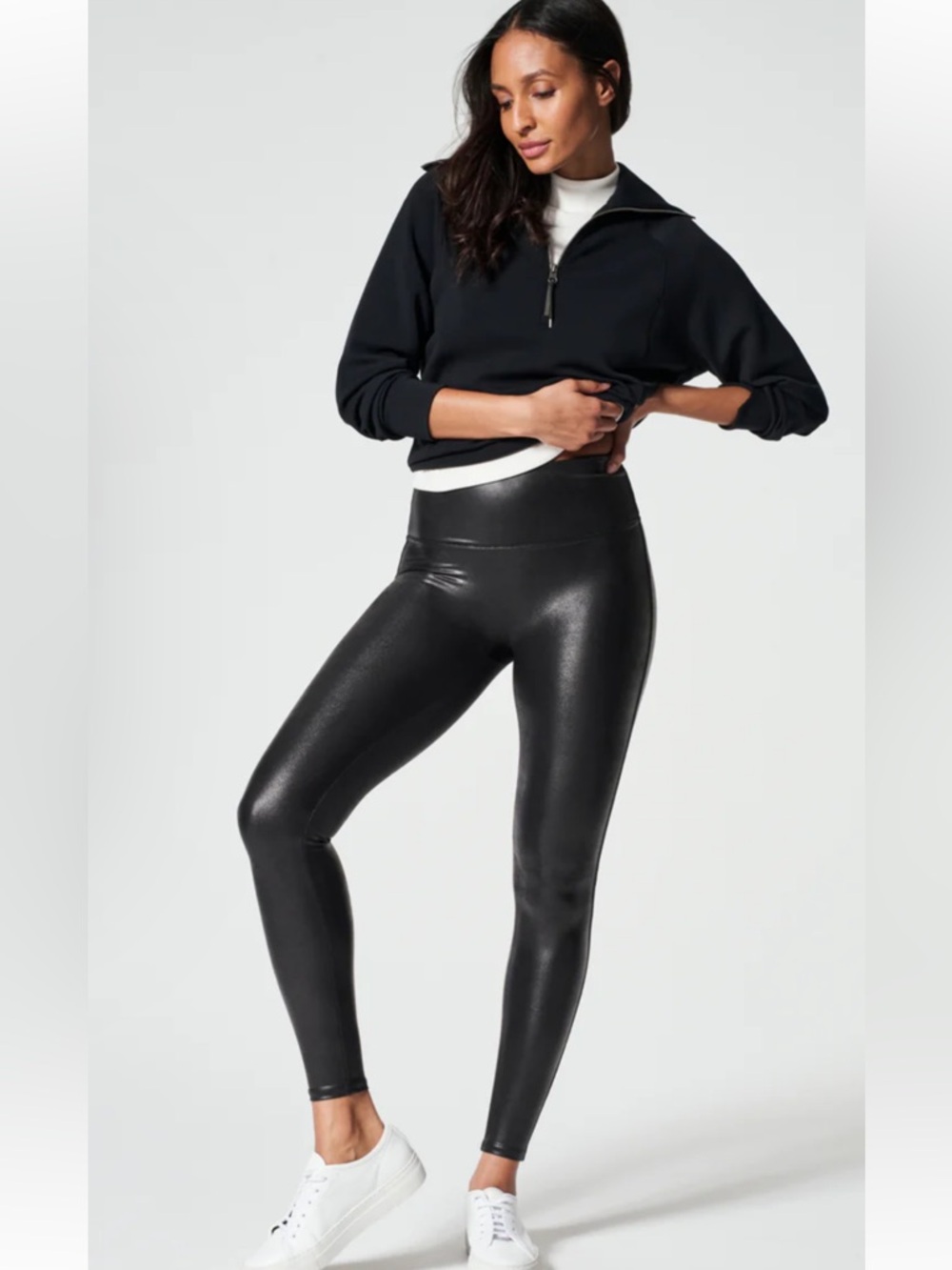 NWT - SPANX - SPANXshape Faux Leather Leggings in Black - Sz M